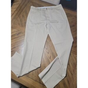 Haggar Mens Iron Free Premium Khaki Slim Straight Pants Tan 34x34 HC10292